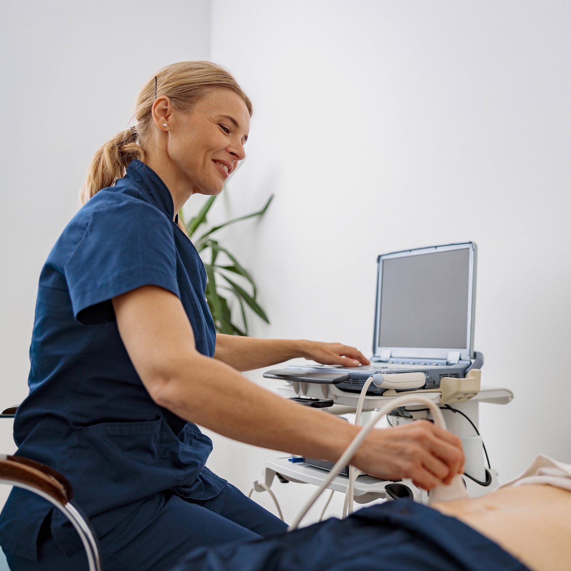 A woman getting a free ultrasound in Lancaster, California